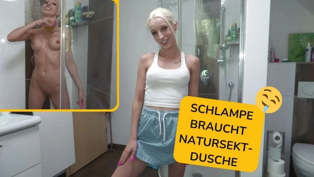 thumbnail foto nr. 10 von Notgeile Schlampe braucht Natursekt-Dusche