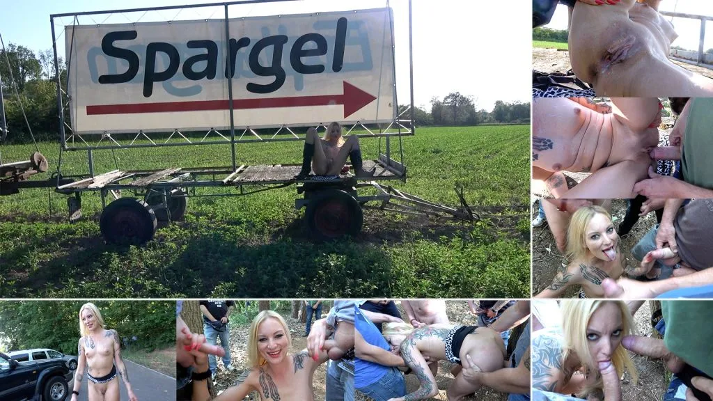 thumbnail foto nr. 10 von HEFTIGSTER OUTDOOR-GANGBANG mit skinny Blondine - BAUERN DÜR
