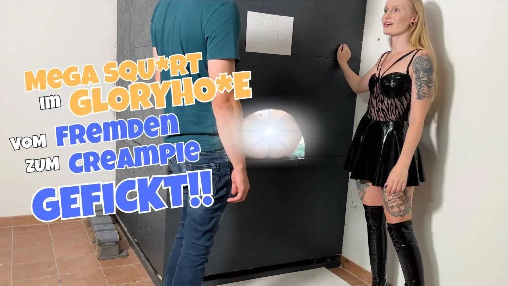 thumbnail foto nr. 9 von Mega Squirt im Gloryhole! Vom Fremden zum Creampie gefickt!