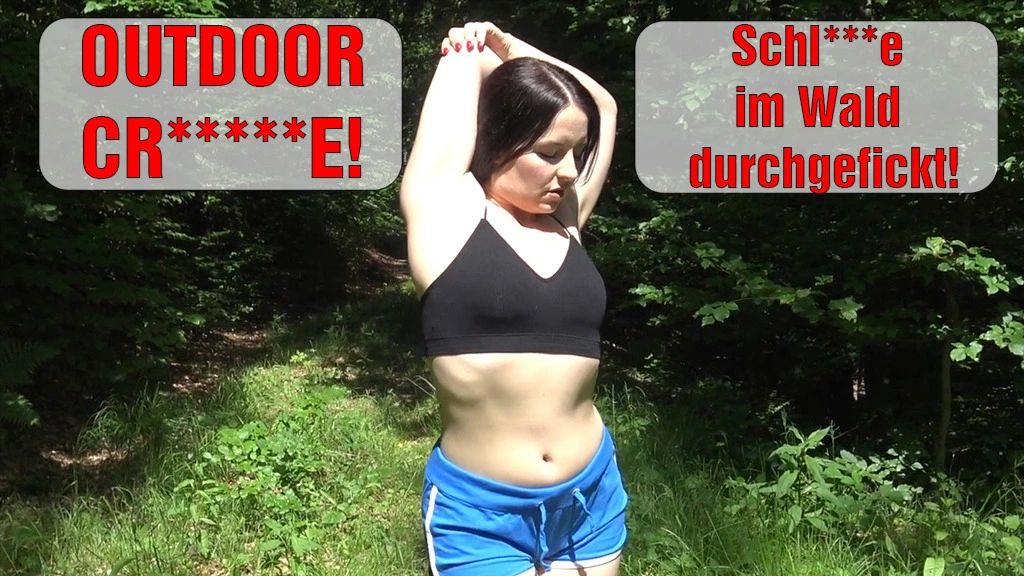 OUTDOOR CREAMPIE! Schlampe im Wald durchgefickt!