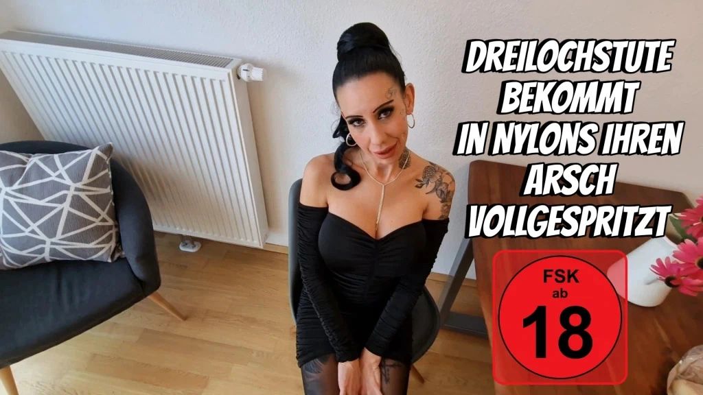 sexy foto nr. 9 von Dreilochstute bekommt in Nylons ihren Arsch vollgespritzt