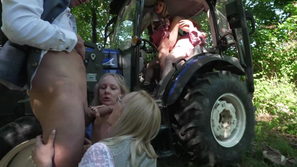 sexy foto nr. 7 von Outdoor Dirndl Orgie: 3 geile Schlampen blasen Bauer & Sohn