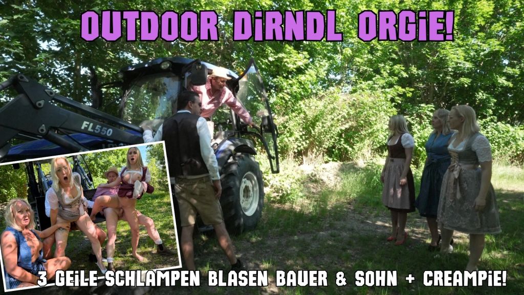 sexy foto nr. 10 von Outdoor Dirndl Orgie: 3 geile Schlampen blasen Bauer & Sohn