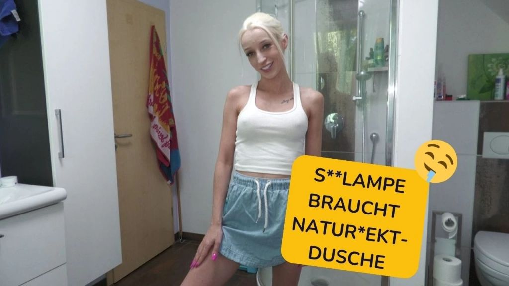 Notgeile Schlampe braucht Natursekt-Dusche