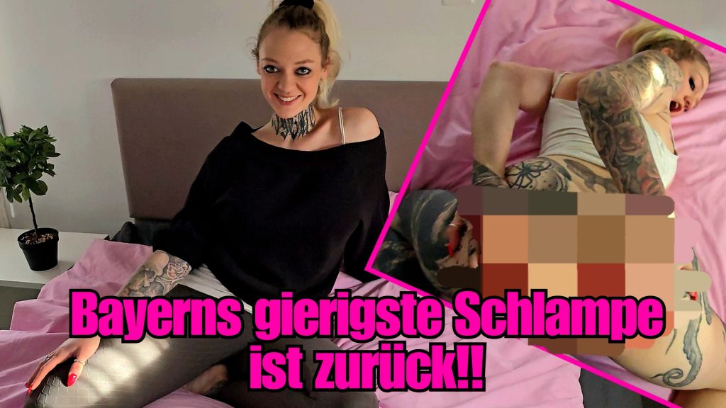 Nach 6 Wochen Sexentzug!Bayerns gierigste Schlampe ist back