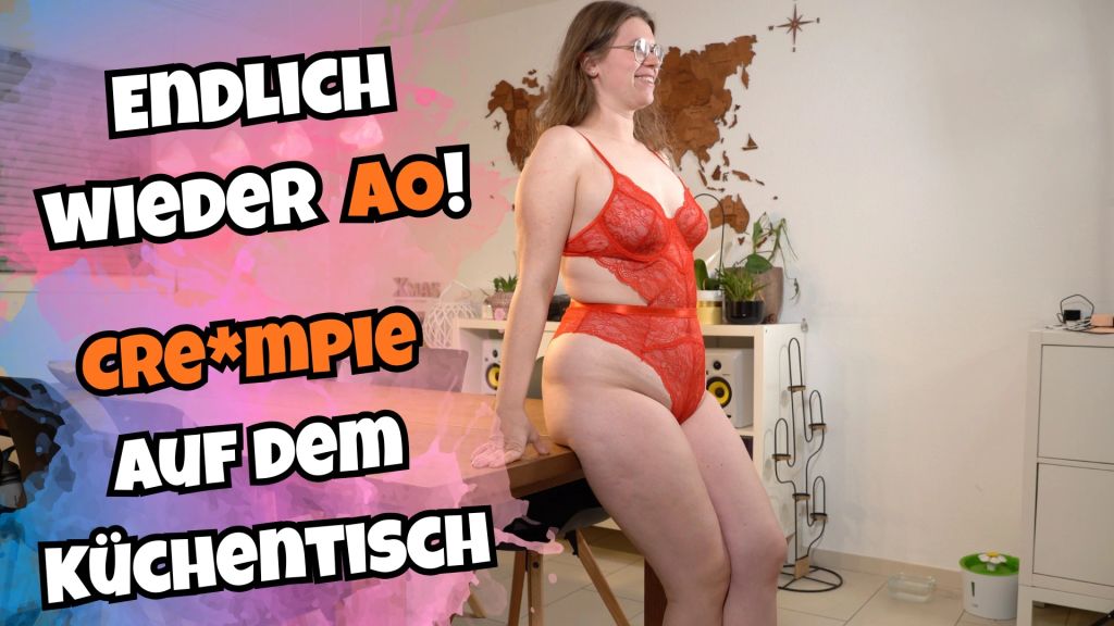 Endlich wieder AO! Creampie auf dem Küchentisch