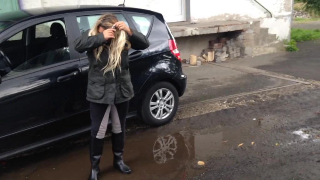 Regen Matsch Pfützenhopps