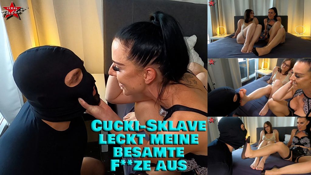 Cucki-Sklave leckt meine besamte Fotze aus