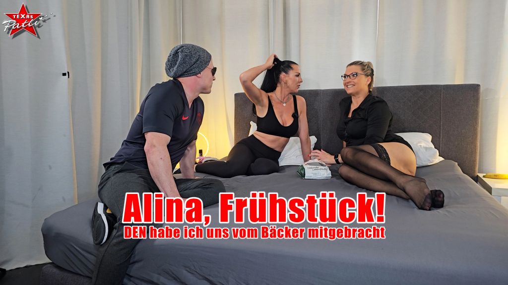 Alina, Frühstück! DEN habe ich uns vom Bäcker mitgebracht