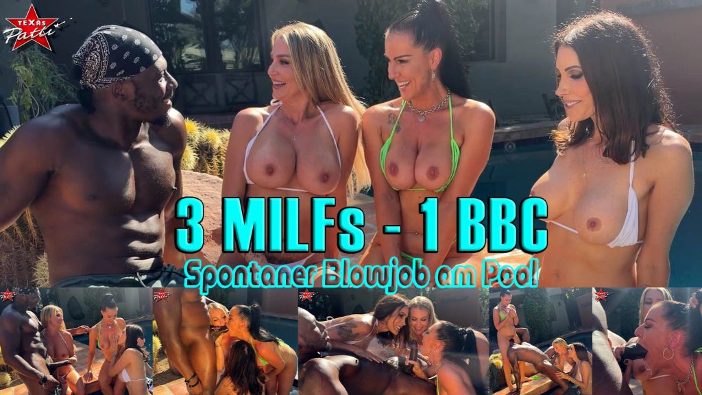 Vorschaubild 10 zum Video „3 MILFs - 1 BBC. Spontaner Blowjob am Pool“