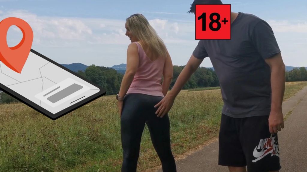 Freifick! Aufgegabelt u. abgefickt, Cumshot auf Leder Arsch