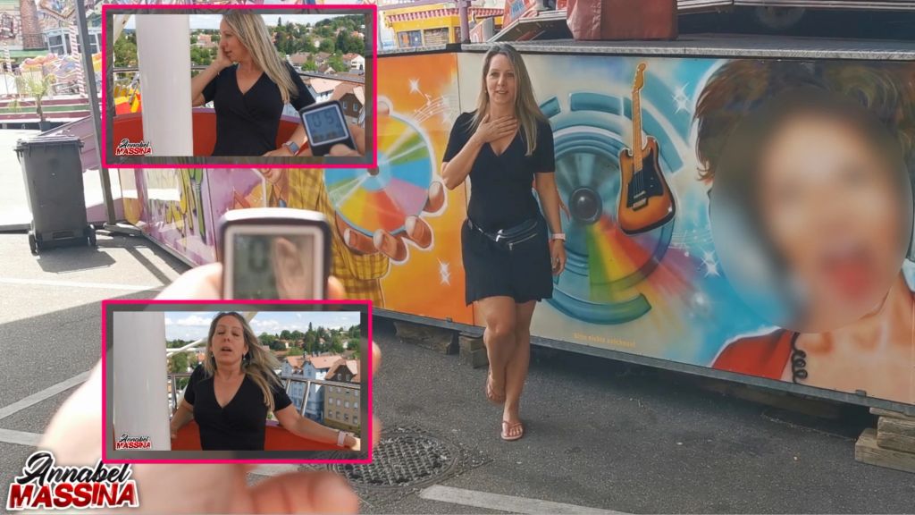 Ferngesteuerte Orgasmus Fotze beim Volksfest