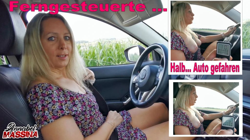Ferngesteuerte Orgasmus Fotze halbnackt Auto gefahren