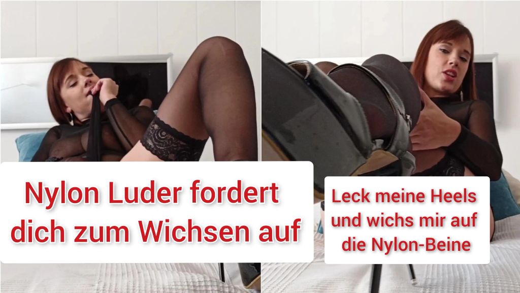 Nylon Luder fordert dich zum wichsen auf