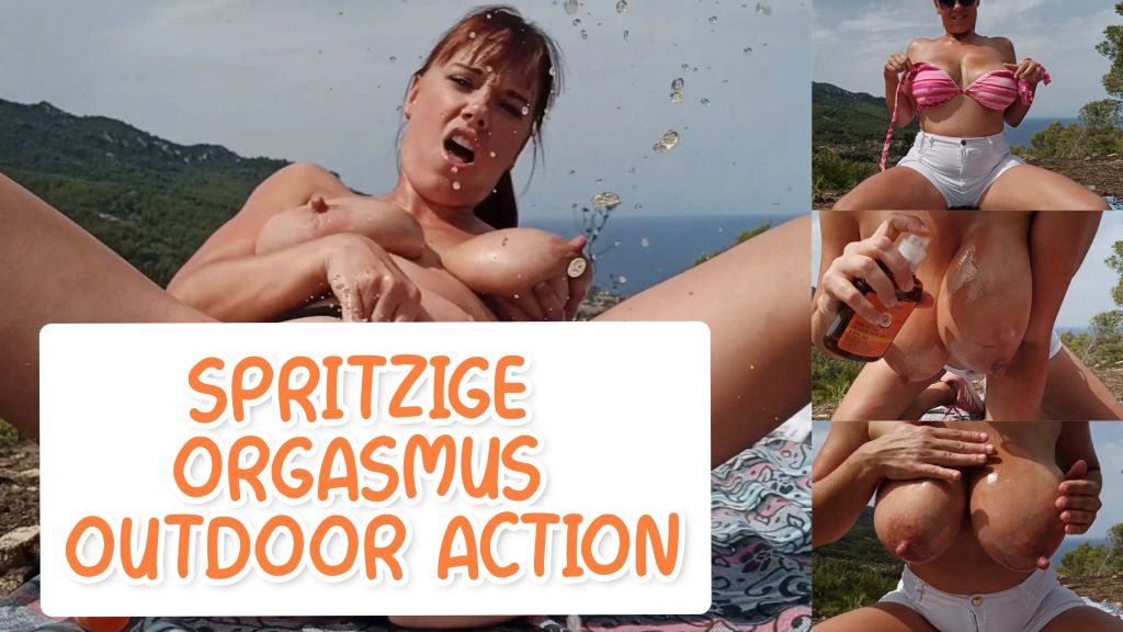Spritzige Orgasmus Outdoor Action