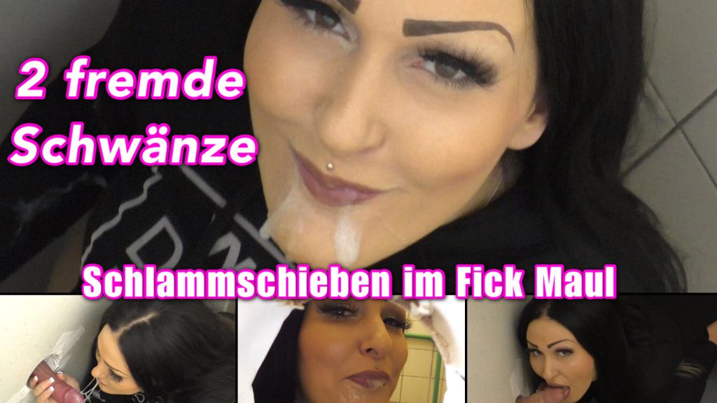 2 fremde Schwänze- - Schlammschieben im Fickmaul!
