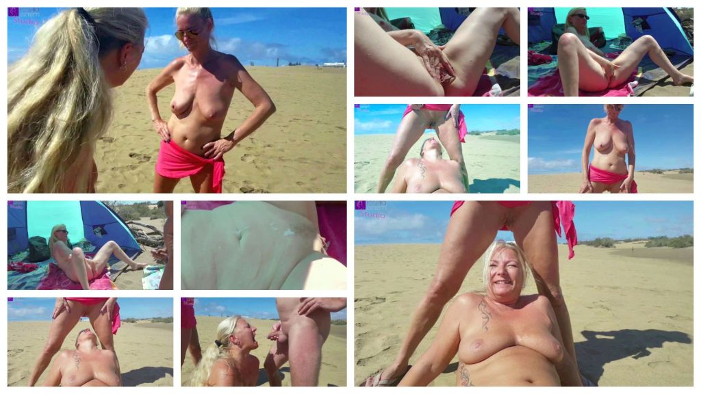 DirtyTina und RosellaExtrem, Public am Strand von Maspalomas