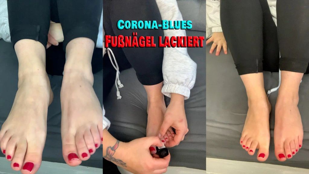 Corona Blues. Fußnägel lackiert