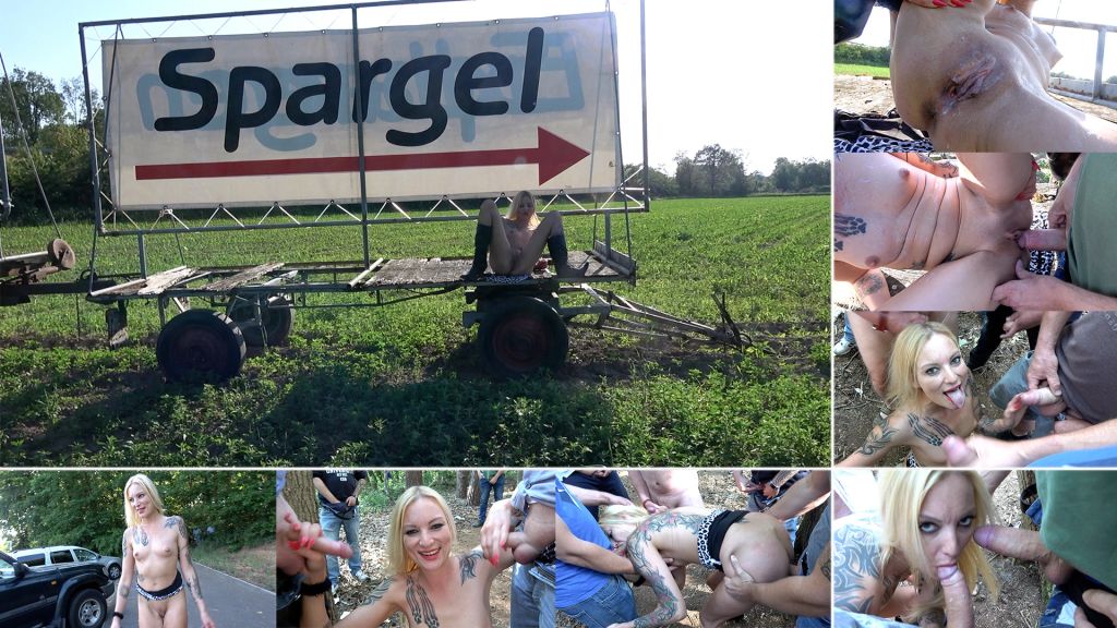 sexy foto nr. 10 von HEFTIGSTER OUTDOOR-GANGBANG mit skinny Blondine - BAUERN DÜR