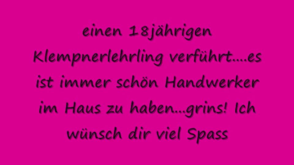 18jährigen Klempnerlehrling verführt!