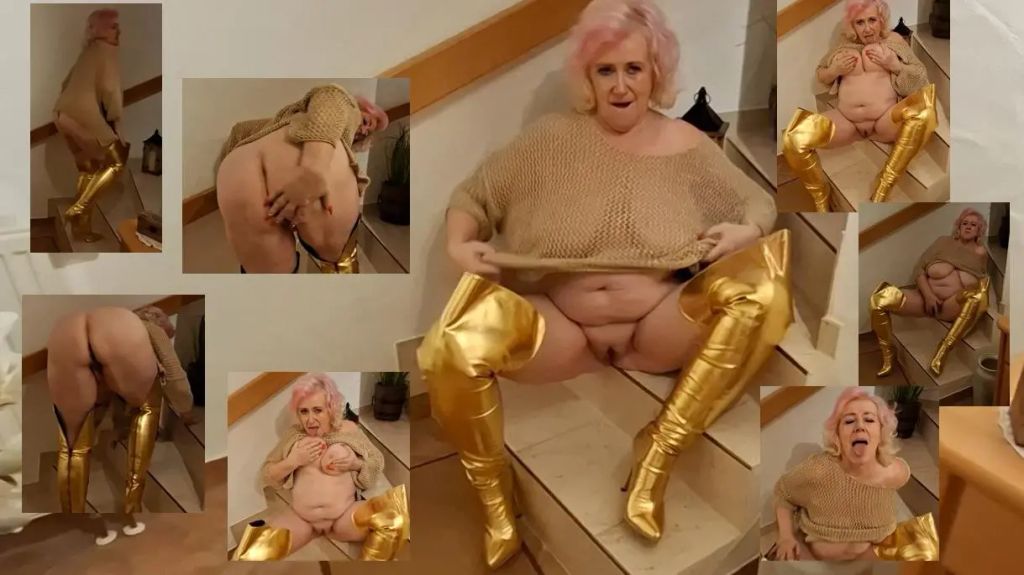 sexy foto nr. 10 von Blonde Verführung in goldenen Fickstiefeln!!!