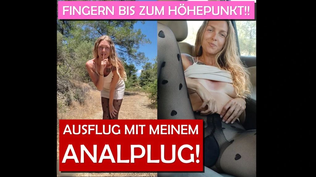 Analplug ausgeführt! Im Auto bis zum Orgasmus gefingert!!
