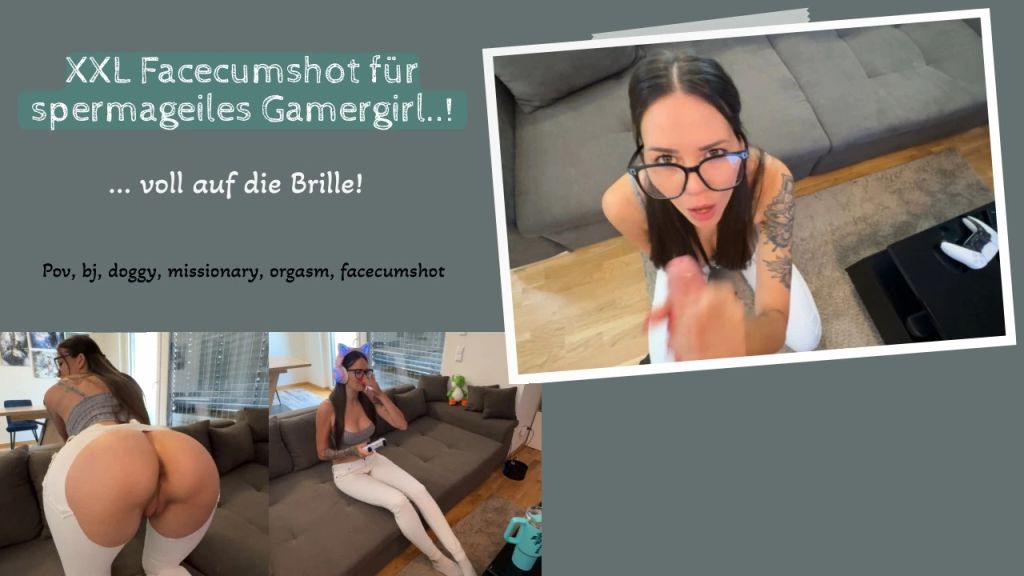 sexy foto nr. 10 von XXL Facecumshot für spermageiles Gamergirl!